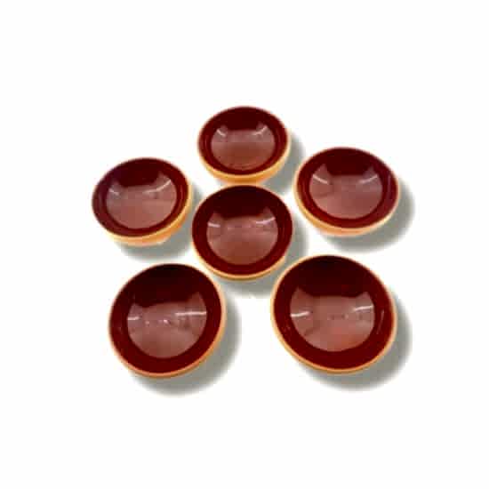 toprak sırlı 8cm kase 6 lı takım