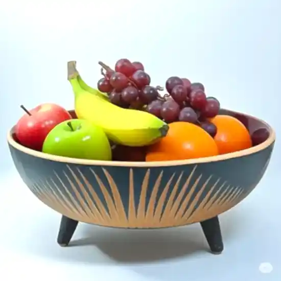 Dekoratif Ayaklı Desenli Kase